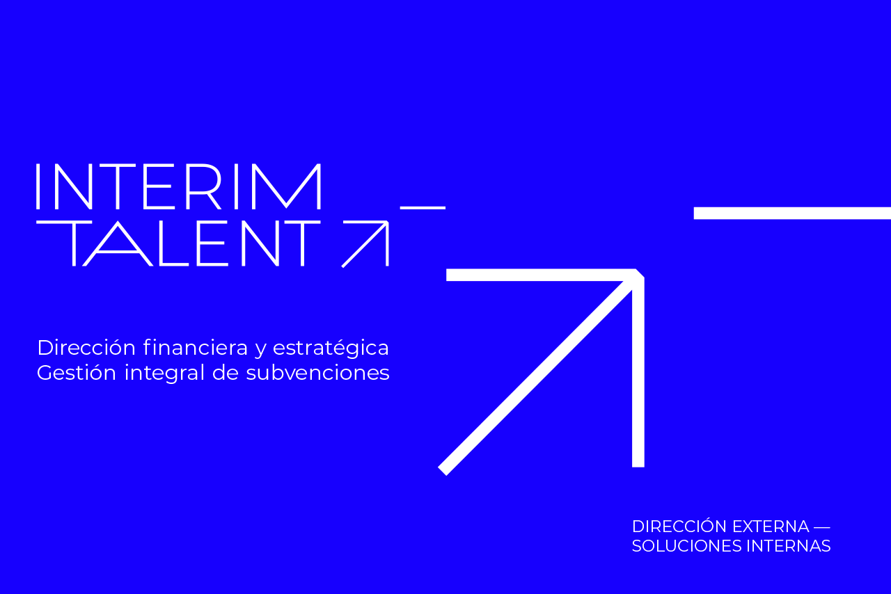 Presentación de Interim Talent con logo, claim y eslogan
