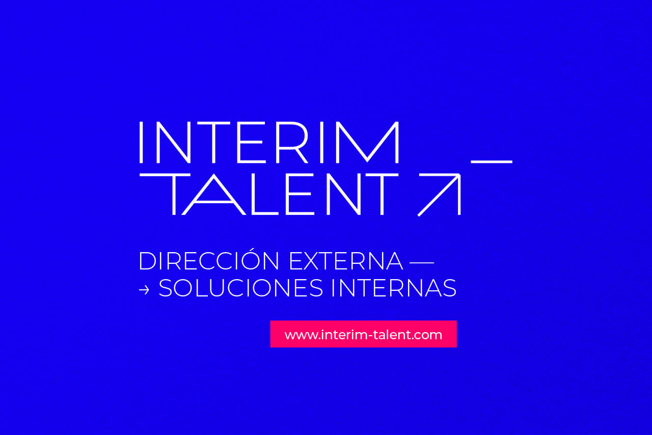 Presentación de Interim Talent con lema y dirección web